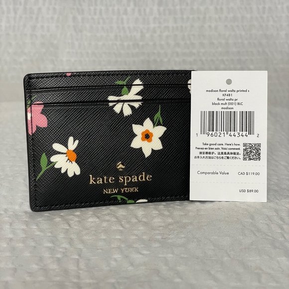 Kate Spade Madison Floral Waltz Small Slim Card Holder - NWT - Picture 4 of 6